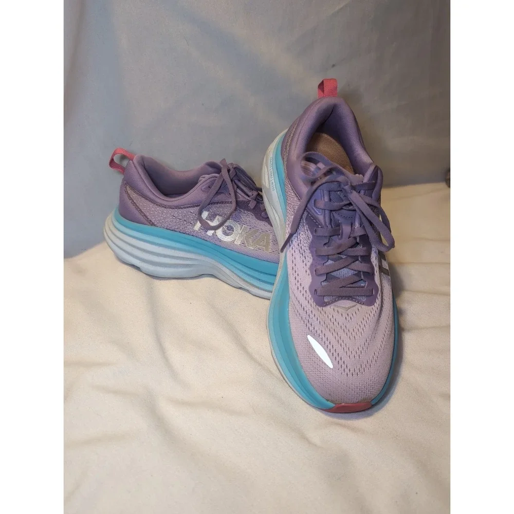 HOKA ONE ONE Women's Bondi 8 Running Shoe 1127952 Chalk Violet Pastel Lilac 8.5B